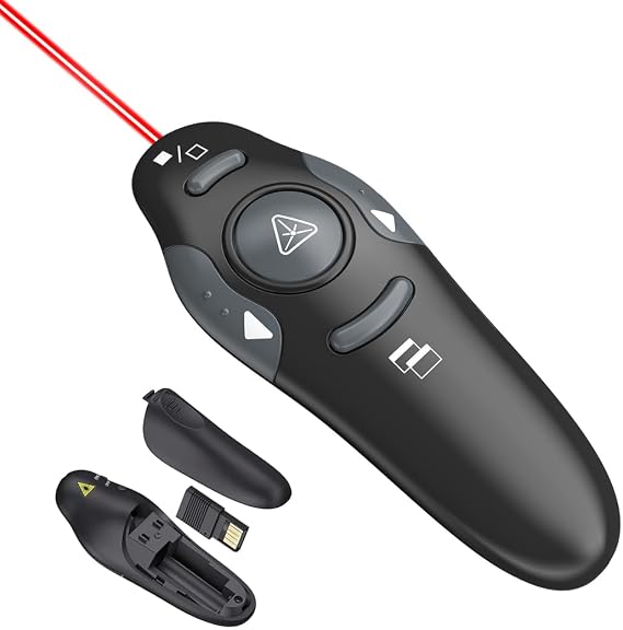 Presentation Clicker for PowerPoint, Wireless Presenter Remote USB Receiver