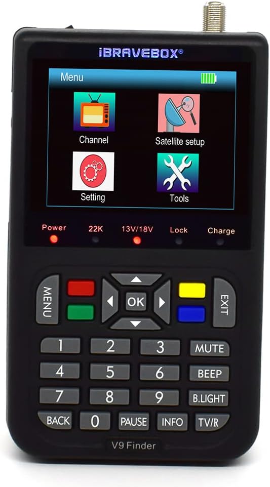 Satellite Signal Finder,ERYUE V9 Finder Digital Satellite Finder LCD Satellite Finder Digital Satellite Signal Finder Meter Satellite Meter Satellite Finder 3.5 inch LCD Digital Display Satellite Tel