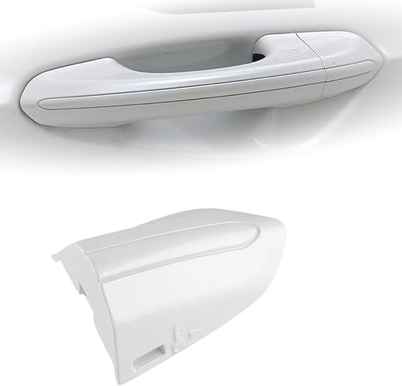 Front Left Exterior Door Handle Lock Bezel Cover Cap Fits for 2013-2020 Ford Fusion 2015-2020 Edge OE#DS7Z-54218A15-DC (White)