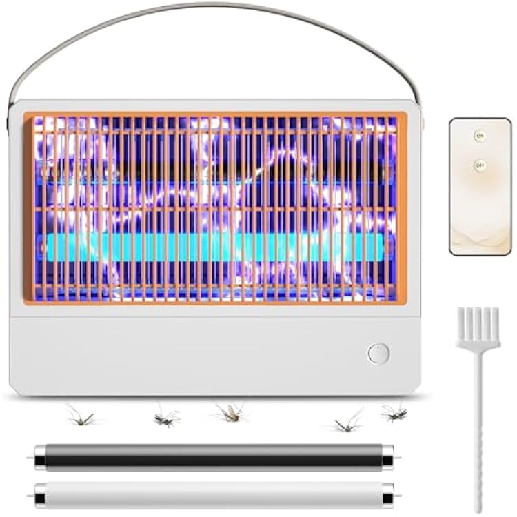 Bug Zapper Indoor, Hybrid Spectrum Electric Fly Zapper with 2 Extra Replacement Bulbs, Quiet Mosquito Trap Insect Killer for Fruit Flies Moths and Gnats