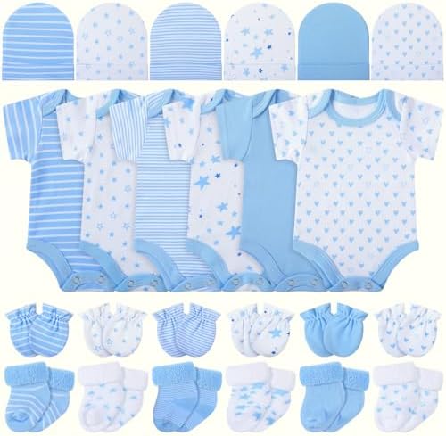 Zoooyawn 6 Set Preemie Layette Set Preemie Clothes Premature Baby Bodysuit Outfit for Nicu Baby Gift