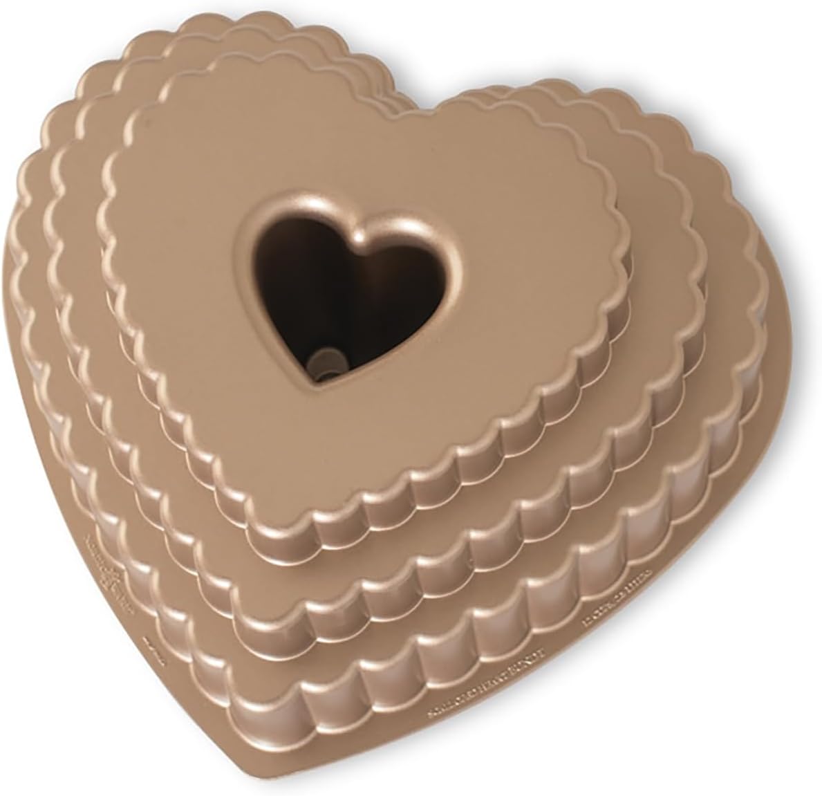 Nordic Ware Cast Bundt Bakeware Layered Heart, 12 Cups, Confectionery
