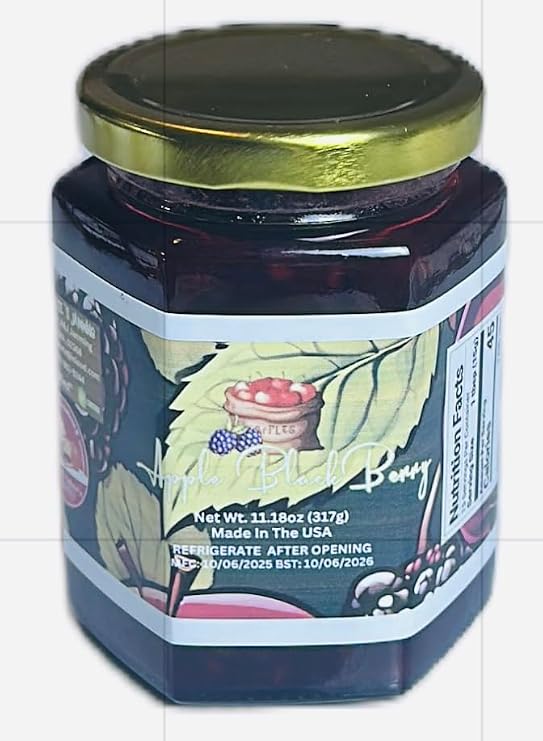 A&J Jamming Kitchen Apple & Blackberry Jam, Homemade, 9.77 oz, Massachusetts Made