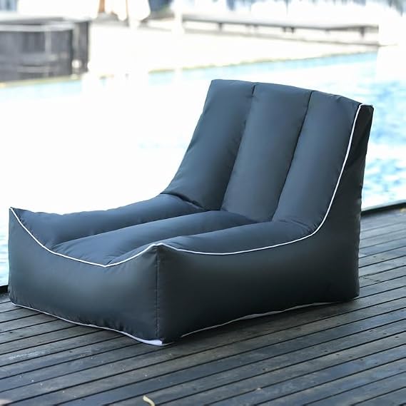 SXBCyan Floating Bean Bag Cover for Pool,Waterproof Bean Bag (No Filler) Outdoor Lounge Chair Floating Pool Sofa with Cover, Swimming Bean Bag Chair Seat Cover Only(Color:Black)