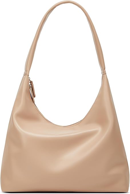 Trendy PU Leather Crescent Shoulder Bag Slouchy Hobo Bags for Women Tote Handbags Retro Soft Underarm Crossbody Purses