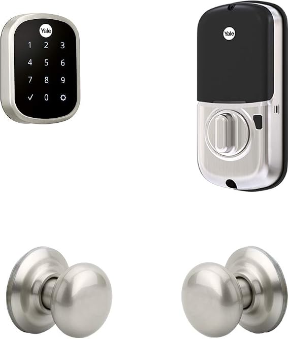 Yale Assure Lock SL, Wi-Fi Smart Lock with Cambridge Knob - Works with the Yale Access App, Amazon Alexa, Google Assistant, HomeKit, Phillips Hue and Samsung SmartThings, Satin Nickel