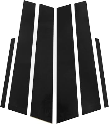 6 Pcs Side Door Window Cover, Glossy Black Pillar Post Decal Trim for Sedan 8th Gen 2006 2007 2008 2009 2010 2011