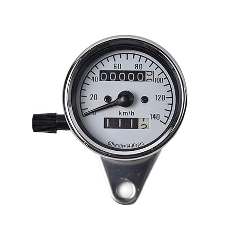 0031 Mini Motorcycle Speedometer Dual Odometer 65mm Stainless Universal White