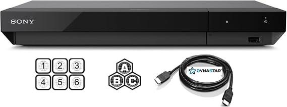 Region Free 4K UHD Blu-Ray Player Compatible with Sony UBP-X700 with UHD 4K Playback 3D Multi Region Code Free Blu-Ray Regions A B C DVD Regions 0-8 with Dynastar 6FT HDMI Bundle