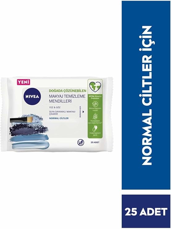 NIVEA 3 in 1 Revitalizing Makeup Removal Wipes (25 Pieces), Normal and Combination Skin, For Face and Eye, Waterproof Mascara and Makeup Removal