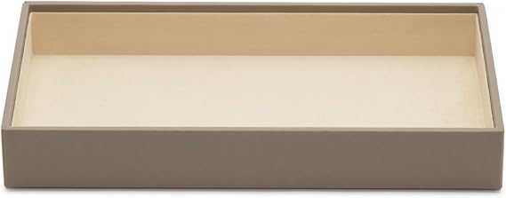 WOLF 2" VAULT Deep Tray, Grey - Stackable - Vegan Leather Exterior + Anti-Tarnish LusterLoc Lining - Prevents Jewelry Discoloration + Tarnishing