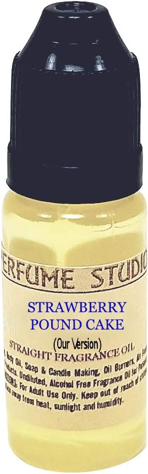 Premium Fragrance Oil for Soap, Candle, Perfume Making, Burners, Lotion, Air Fresheners, Body Mists, Incense, Hair & Skincare Products. Pure Parfum; 12ml Our Version of (Strawberry Pound Cake)