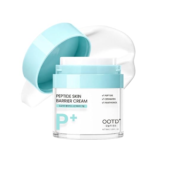 #OOTD Peptide Skin Barrier Facial Cream, 1.69 fl oz | Korean Skincare | Peptide moisturizer cream with Ceramide & Panthenol; smoothes fine lines, fortifies barrier & deeply hydrates dry skin