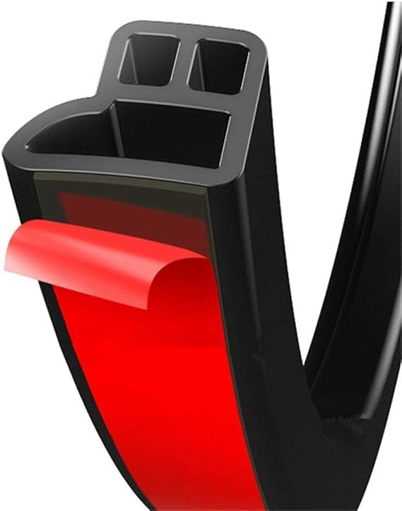 HERCHR Rubber Car Weather Stripping 5M/16.4Ft L-Shape Self-Adhesive Windshield Trim Seal Strip