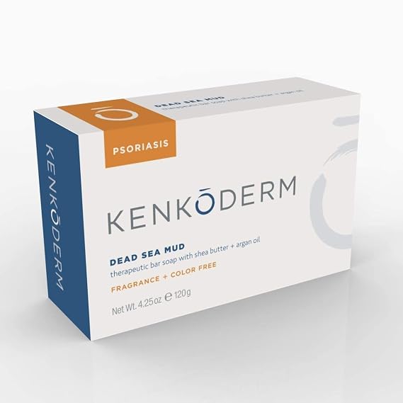 Kenkoderm Psoriasis Dead Sea Mud Soap with Argan Oil & Shea Butter 4.25 oz