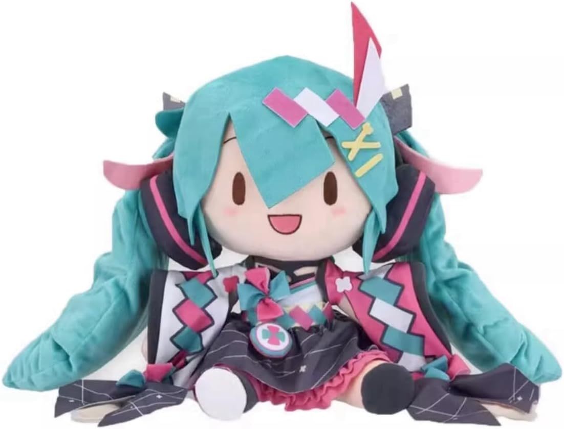 Hatsune Miku Plush Body Pillow, Miku Magic Future Summer Festival Fufu Popular Character Surrounding Super Cute Cotton Doll Cute Goods Birthday Present 13.8 inches 35 cm