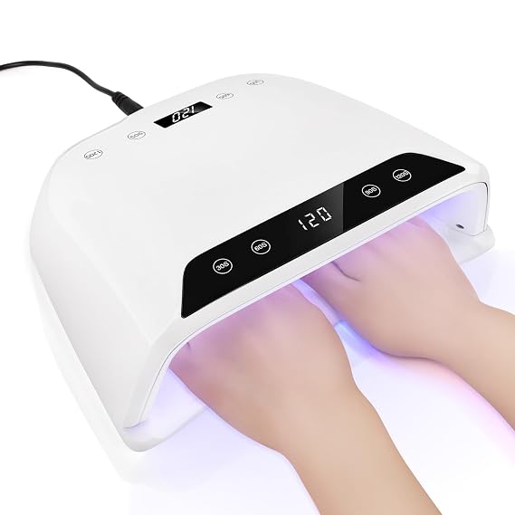 UV LED Nail Lamp LEDSUUEI:2-in-1 Pro Dual-Screen320W UV Light for Gel Nails, 72 Beads LED Nail Light for Polish 4 Timer, Eye-Safe Flash Cure Lamp for Gel Nail Dryer for Regular Polish Salon DIY Home