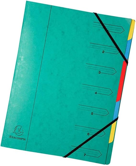 Exacompta Folder A4 Box With 7 Compartments – Green