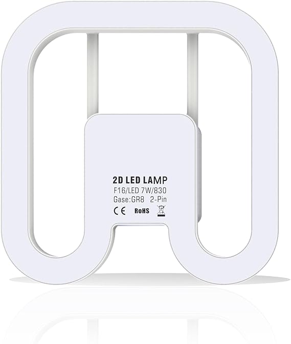 IHYCTV GR8 2 Pin Bulb, 7W LED 2D Retrofit for ECG CCG, Direct Replacement for DD 16W Compact Fluorescent Lamps, 1000lm, 3000K, 830, Warm White Light, Frosted (1 Pack) [Energy Class D]