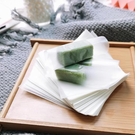 500Pieces Glutinous Rice Paper Edible Rice Paper Wafer Papers Edible Candy Wrappers 2.56x3.15 inch for Baking and Cake Decorating Cupcakes Sushi Candy Caramel Toffee Rice