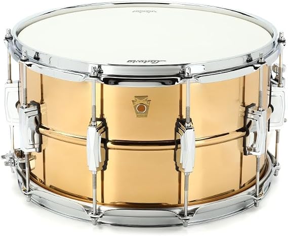 Ludwig LB-508 Smooth Bronze Snare Drum - 8 x 14-Inch - Polished Gold