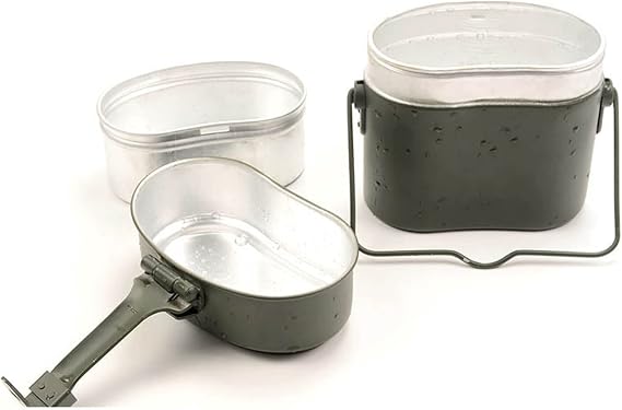 Aluminum Alloy Military Mess Tin, Portable Outdoor Camping Lunch Box German Military Style for Camping Hiking Backpacking Travel Outdoor Cooking