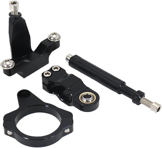 Motorcycle Fiber Carbon Steering Damper Stabilizer Bracket Support Mounting Compatible With Yamaha YZF R7 YZFR7 Yzf R7 2021 2022 2023(Stand - Black)