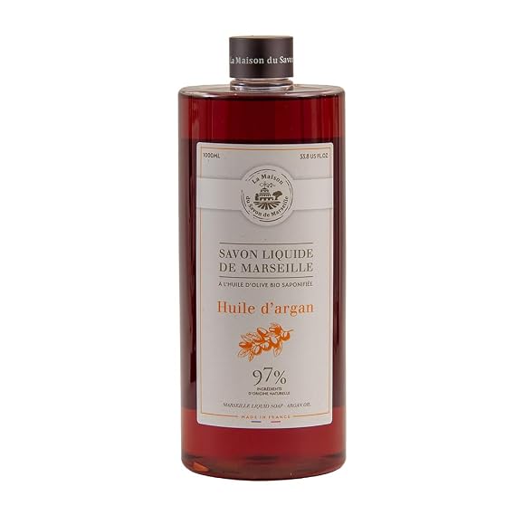 La Maison du Savon de Marseille French Liquid Soap Hand Wash Argan Oil 1 Litre