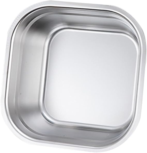 Multifunctional Square Vegetable Washing Basin 9.84 Inch Large Capacity Stainless Steel Kitchen Sink Tub for Food Prep and Cleaning