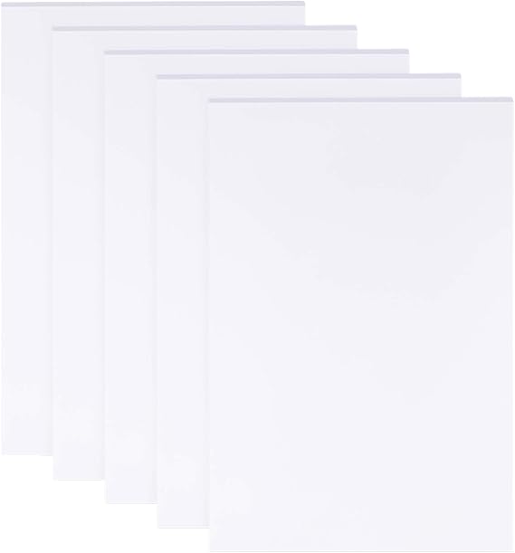 BENECREAT 5 Sheets 3mm White Foam Boards 11.8x7.8inch Rectangle Foam PVC Sheet Poster Board Mount Board for Mounting, Crafts, Modelling, Art, Display, School Projects