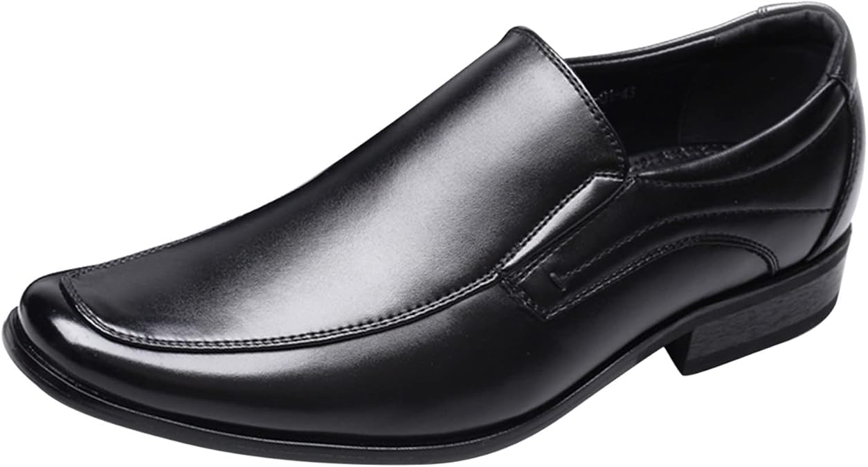 BORAMAX Men's Dress Shoes Slip-On Loafers Wedding Shoes Business PU Leather Shoes Comfortable Dress Shoe Male Suit Shoes