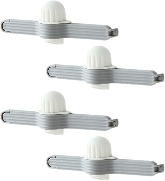 KICHOUSE 4pcs Household Food Bag Sealing Clips Clamps for Freshness Prevents Leakage for Products and Powder Packaging Convenient Kitchen Supply