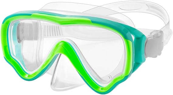 Kids Snorkel Gear Diving Mask Anti-Fog and Anti-Leak Swim Goggles Snorkeling Glasses Durable Tempered Glass Mask for Children 4 - 14 Age