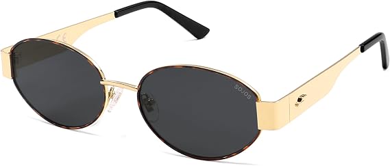 SOJOS Retro Oval Sunglasses for Women Trendy Classic 80s 90s Shades SJ1256