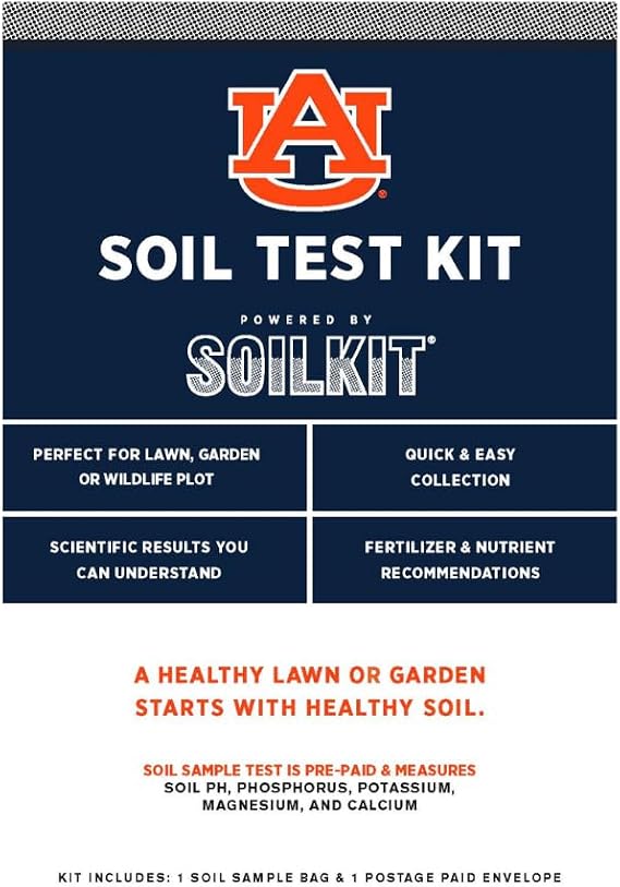 Soil Test Kit Powered by Auburn University | Alabama Resident | Discover Lawn, Garden and Food Plot Needs | Professional Custom Fertilizer Prescription for Your Yard or Garden Needs