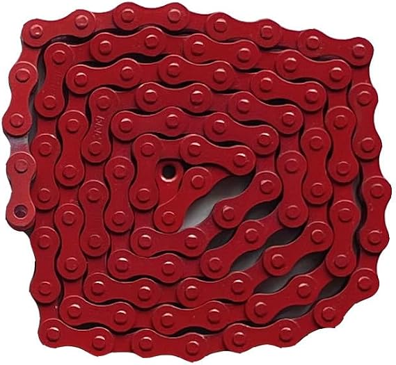 1/2 x 1/8inch 96 Links Single Speed Colorful Chain Fixed Gear MTB BMX Bicycle Bike Sport Road - Red