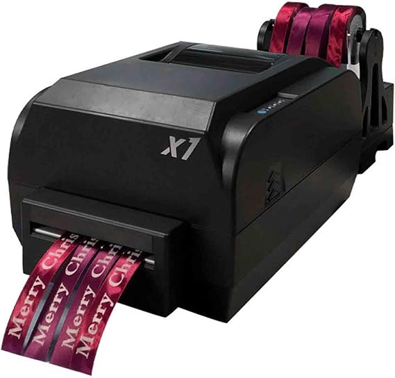 Satin Ribbon Printer Machine, Digital Ribbon Printer with Ribbon Holder, Stamping Printing Machine for Gift Wrapping, 25-108mm/20-50mm/12-20mm Width, Speed 150mm/s, Supports 50+ Languages,12-20mm
