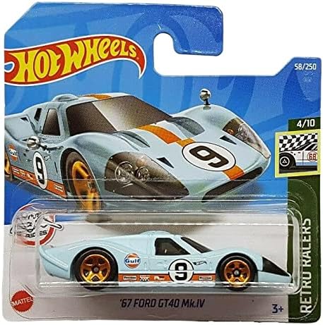 Hot Wheels - '67 Ford GT40 Mk. IV - Retro Racers 4/10 - HCT72 - Short Card - Gulf - Ryu's Rides - Mattel 2022