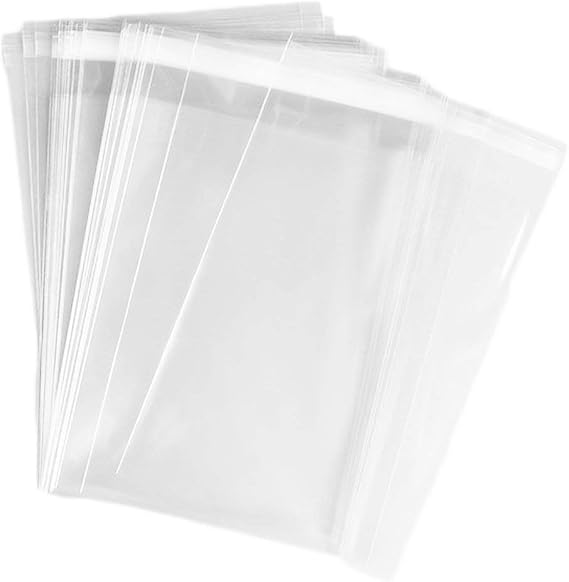UNIQUEPACKING 100 Pcs 3 5/8 X 5 1/8 Clear A1 4bar Card Resealable Cello Cellophane Bags