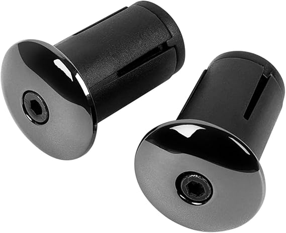 Handlebar End Plugs, 1 Pair Handlebar Handle Grip Bar End Plugs, Road Bicycle Grip, Expanding Adjustable Locking Caps Bike Accessories, Perfect for Road Bike/Mountain Bike/BMX/MTB, Black