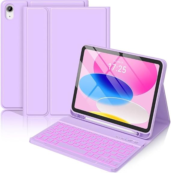 Galaxy Tab S9 FE/S10 FE/S10 Lite Uyumlu Kablosuz Bluetooth Bağlantılı Kalem Bölmeli Klavyeli Kılıf