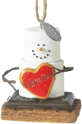 I Love You Smores Christmas Ornament with Heart, Great I Love You Gift for Boyfriend, Girlfriend, Husband, Wife, with 2026 hangtag,  in a Gift Box
