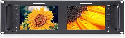 FEELWORLD D71 Plus-H Dual 7 Inch 3RU Broadcast Rack Mount Monitor with Waveform LUT IPS 1920x1200 HD LCD Screen HDMI AV Input and Output