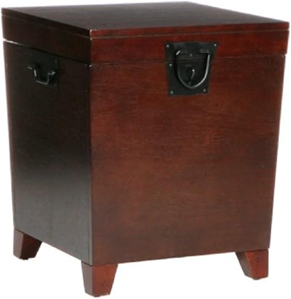 SEI Furniture - Pyramid Trunk End Table - Espresso - Transitional Design, Brown Finish - Ideal for Living Room, Bedroom (CK2225)