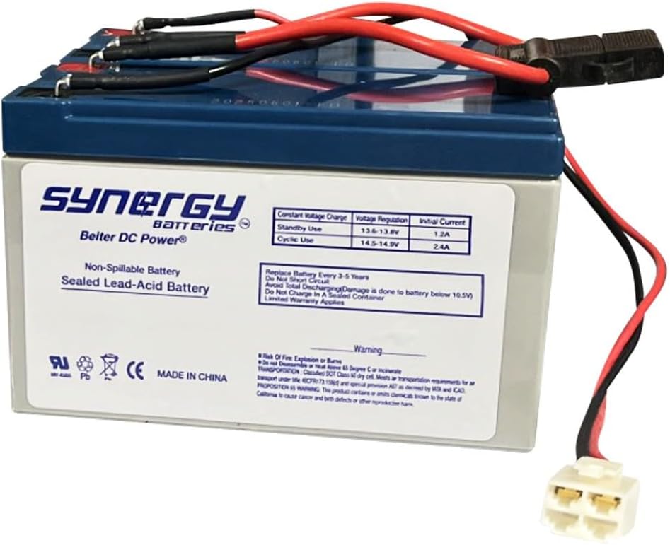 Razor 12 Volt 7Ah Electric Scooter Replacement Batteries High Performance - Rechargeable Set of 2 Includes New Wiring Harness Replaces 6-DW-7 Beiter DC Power