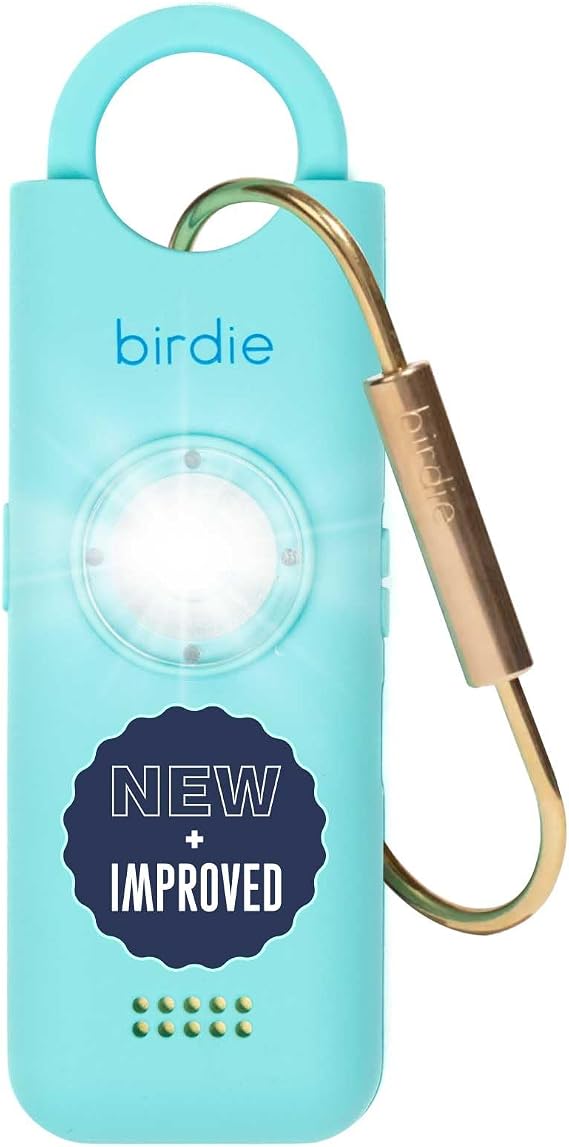 Shes Birdie 3.0 New Version The Original Personal Safety Alarm for Women by WomenLoud Siren, Flash Light and Rechargeable Battery in a Variety of Colors (Aqua Blue)