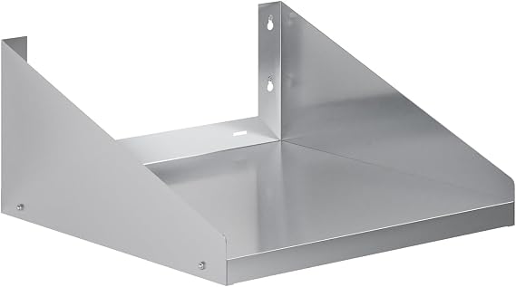 AmGood Stainless Steel Microwave Shelf | NSF Certified | Appliance Shelf | Heavy Duty | Commercial Grade | Wall Mount | Silver (24" Length x 24" Width)