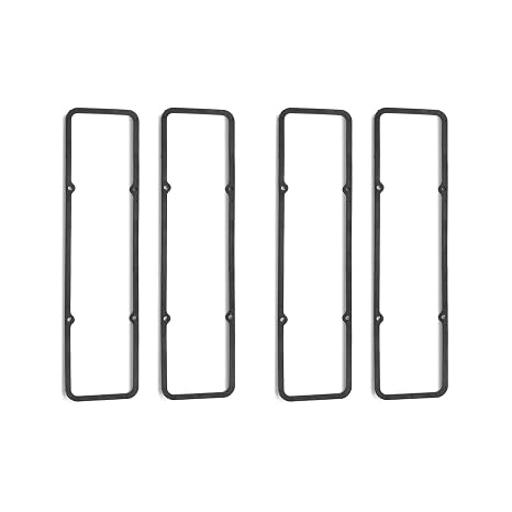 SBC Valve Cover Gaskets - 7484BOX 1628 - Steel Core Rubber Silicone Valve Cover Gasket Fits Small Block Chevy 283 305 327 350 383 400 (Pack of 4)