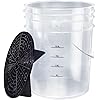 BenBow Wash Bucket with Dirt Strainer - 20 Litre Clear - Robust Durable and Ideal for Professional Hand Car Wash and Workshop Applications