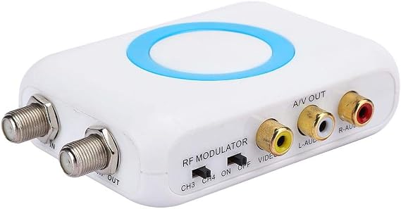 RF Modulator, Professional High Definition RF Video HD Modulator for PLL Controlled, HD Input to A/V Output and RF Output, Support NTSC and PAL TV Format Output